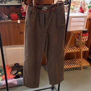 L.L. Bean Tan Checkered Dress Pants